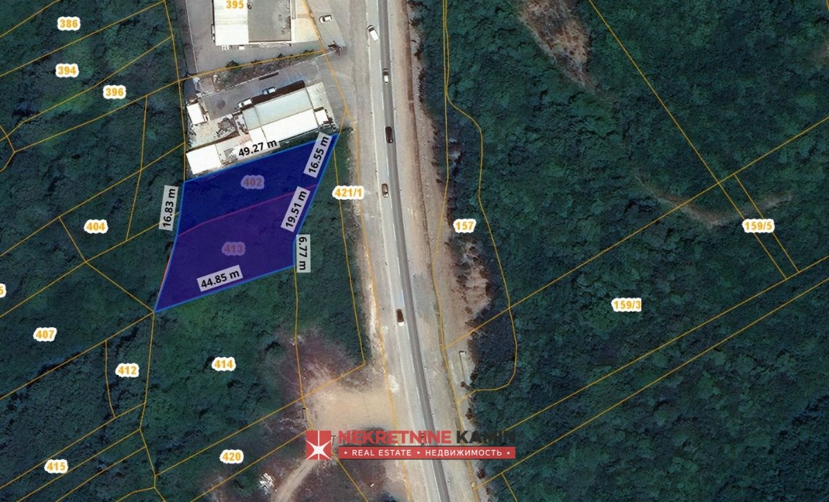 Urbanizovan plac 1520m2 uz magistralu, Radanovići